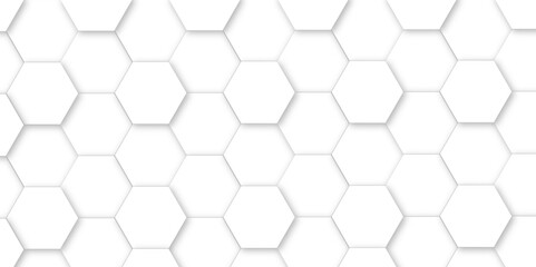 abstract seamless white hexonal swirly marble pattern background. hexagonal geometric hexagon print texture background banner panorama. shadow illustration. Hexagon shelf for mock up of copy space.