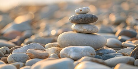 A peaceful meditation spot marks a mindfulness Minorstones. Concept Mindfulness, Meditation Spot, Peaceful, Relaxation, Tranquility