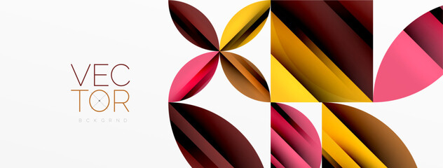 Circle, square, triangle shapes geometric minimal background