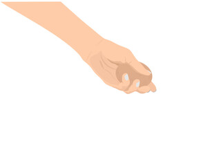 Hand holding an egg on a white background.