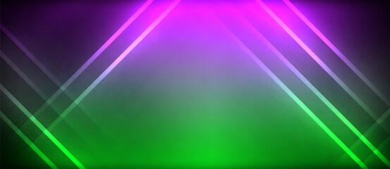 Neon glowing circle rays, light round lines in the dark, planet style neon wave lines. Energetic electric concept design for wallpaper, banner, background