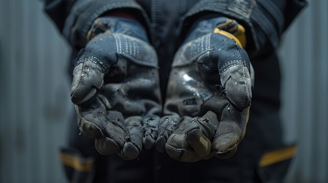 Minimal work gloves set against a simple backdrop, highlighting their rugged texture and utility. The clean presentation underscores their importance in various hands-on tasks.