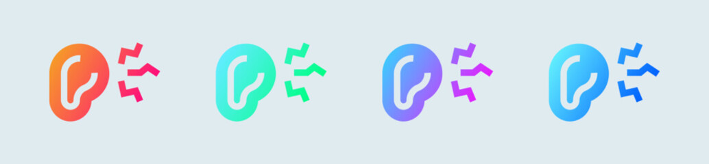 Noice solid icon in gradient colors. Hearing signs vector illustration.