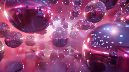 mirror balls float in an abstract mirror world