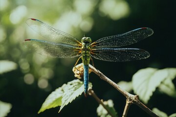 Dragonfly in modern analog photography style