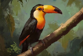 Toucan in modern analog photography style