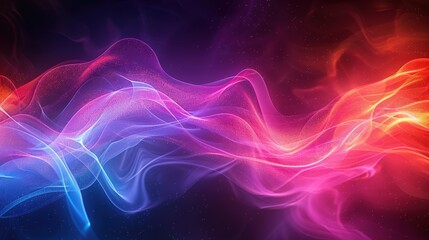 Fototapeta premium Dynamic abstract background featuring vibrant flowing waves of light in red, blue, and purple colors, perfect for creative and modern designs.