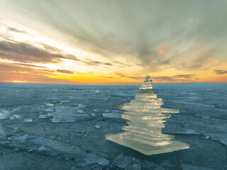 winter at lake Balaton, Hugnary. Broken ice, frozen lake, cold weather and amazing views everywhere.