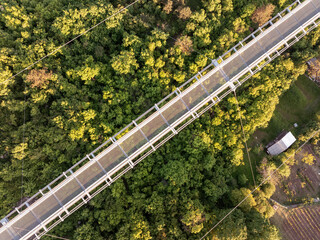 Aerial landscape video about Satoraljaujhely city in Hungary. Included the Nemzeti osszetartozas bridge too. .this is the longest suspension bridge in Europe.