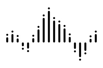 Sound wave. Audio digital equalizer technology, musical pulse vector Illustration. Voice line waveform or volume level symbol. Curve radio wave