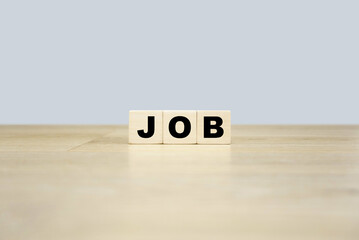 Job word written on wooden blocks. Job text for your desing, concept.