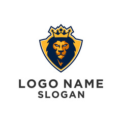 Obraz premium Elegant crowned lion logo