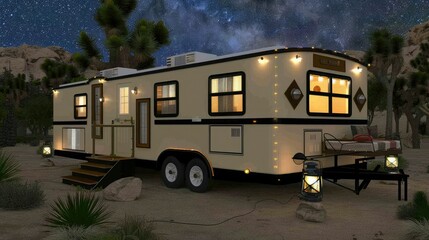 Desert Retreat: A Cozy Camper Under the Stars