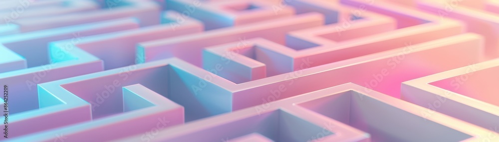 Poster abstract maze in pastel colors creating a modern and engaging visual, perfect for concepts of comple