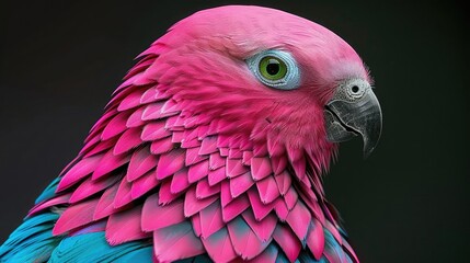Obraz premium A Portrait of a Pink Cockatoo in Profile