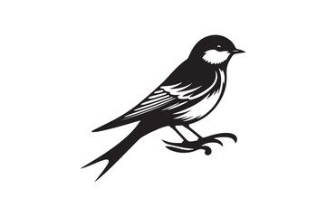 Bird silhouette vector art illustration.