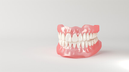 Illustration of dental veneers enhancing teeth aesthetics in a 3D render, with a focus on cosmetic dentistry, against a neutral white backdrop.





