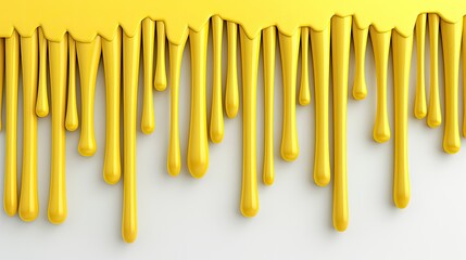 Golden Drips on a White Canvas