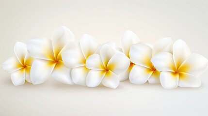 Naklejka premium Plumeria Petals on a White Background
