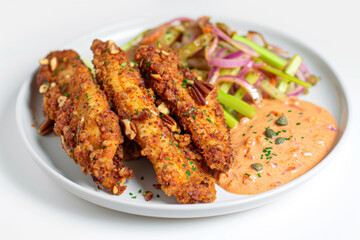 Fototapeta premium Southern Fried Catfish with Tangy Cajun Remoulade