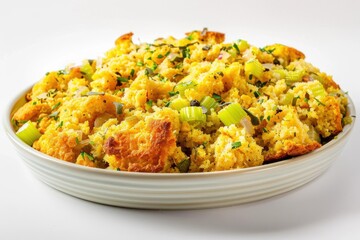 Golden-Brown Cornbread Dressing with Velvety Gravy and Black Pepper