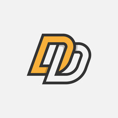 Letter DD Logo, Monogram Logo letter D with D combination, design logo template element, vector illustration
