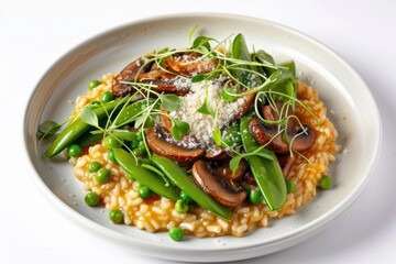 Deliciously Rich Cauliflower Risotto with Saut&eacute;ed Peas