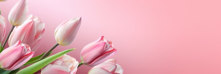 Pink Tulips on a Pastel Background