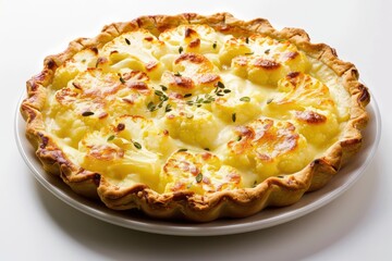 Golden-Brown Crusted Cauliflower and Gruyere Cheese Pie