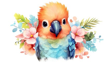 Fototapeta premium Cute baby parrot 