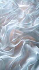 Obraz premium Fabric textile Background. White color. 3D render of white silk fabric with waves