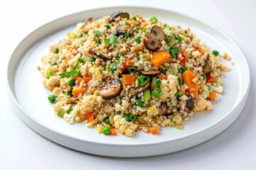 Savory Cauliflower Fried Rice Bowl with Garlic, Ginger, and Emerald Peas