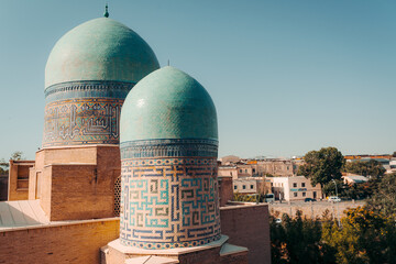 View down from Shahi Zinda Ensemble in Samarkand, Uzbekistan