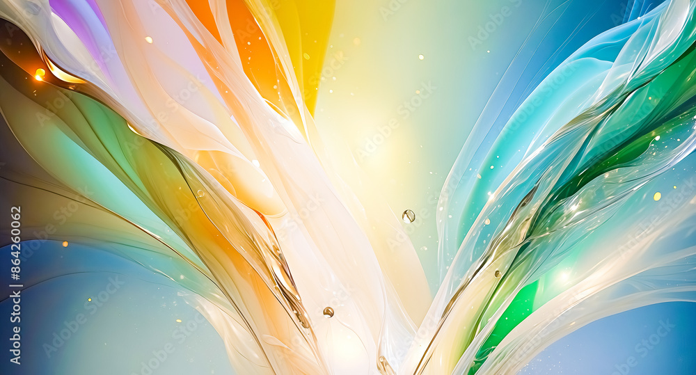 Poster abstract colorful swirls and lines