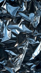 Metallic black and white texture background monochromatic crumpled metal surface