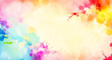 Abstract Watercolor Background with Colorful Splashes