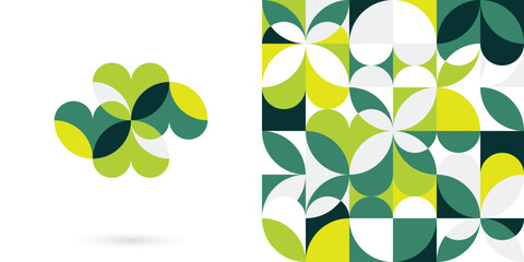 environmental protection icon, eco sustainable renewable energy background patter texture with heart and leaf symbol, natural ecological bio ecological logo, care for nature go green logotype