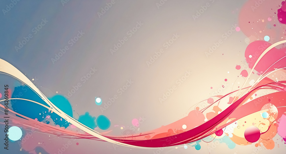 Poster abstract colorful background with swirls and splatters