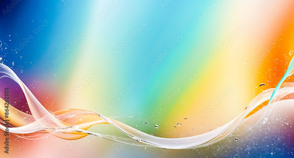 Poster Abstract Colorful Water Waves with Gradient Background