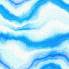 Wavy tie Dye stripe with linen effect seamless texture. Masculine blue white striped print background. 