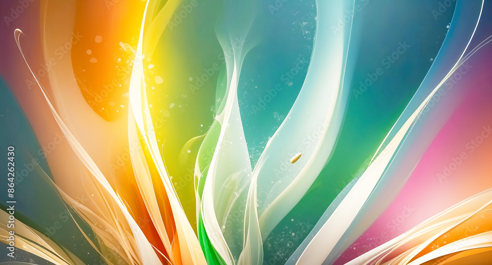 Poster abstract colorful background with curved lines and shapes