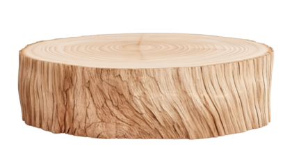 wooden round isolated on transparent background cutout