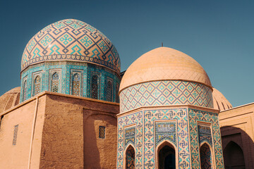 Beautiful view of the Shahi Zihda Ensemble in Samarkand, Uzbekistan