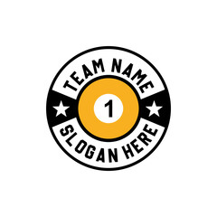 BADGE LOGO VECTOR BILLIARD BALL NO.1