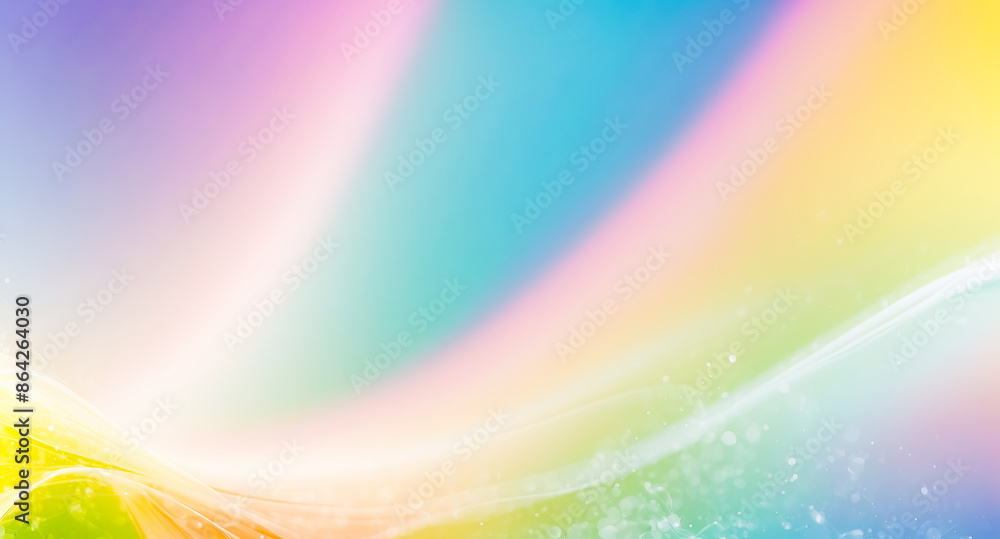 Poster abstract rainbow gradient background with white lines and bokeh