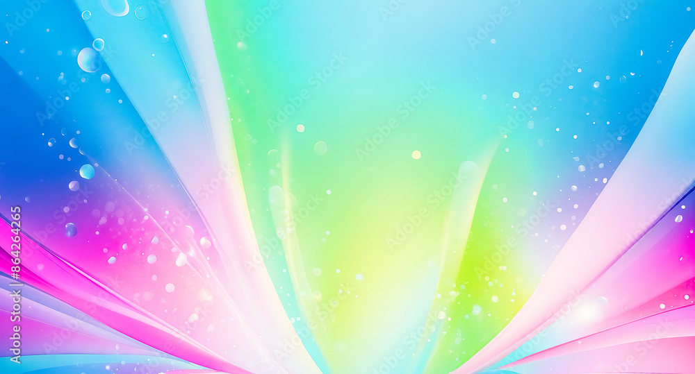 Poster abstract blurred background with colorful lines and bubbles
