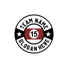 BADGE LOGO VECTOR BILLIARD BALL NO.15