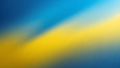 Ukraine flag, abstract gradient patriotic grainy blurred texture banner, background with copy space, yellow blue, independence, peace