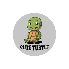 Vector illustration of a smiling cartoon turtle