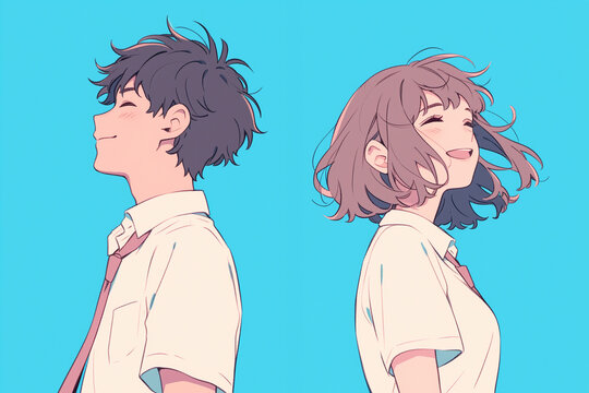 高校生の男女のカップル「AI生成画像」